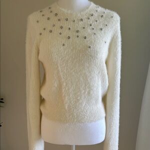 Elegant Cream Sweater with Embellishments